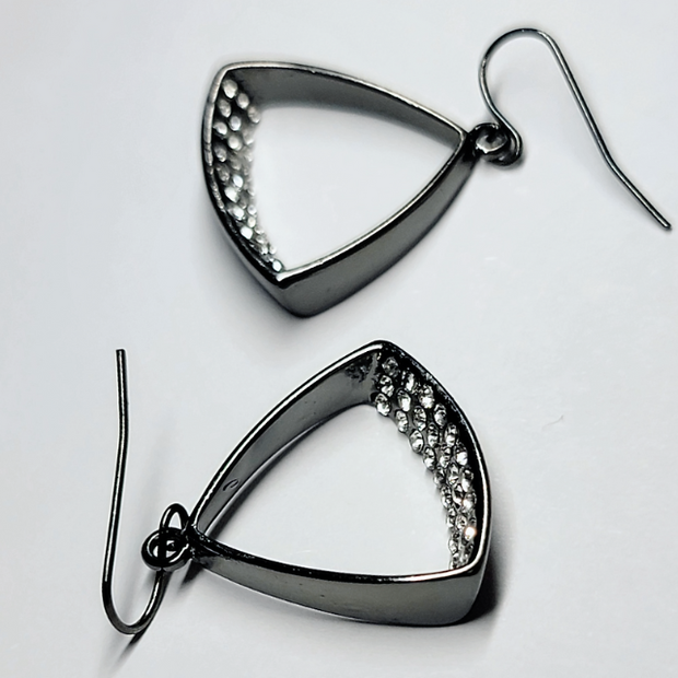 Triangular Crystal Dangle Earrings – Modern Geometric Stainless Steel Jewelry