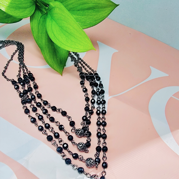 Elegant Black Beaded Fashion Necklace – Refined Steel Jewelry