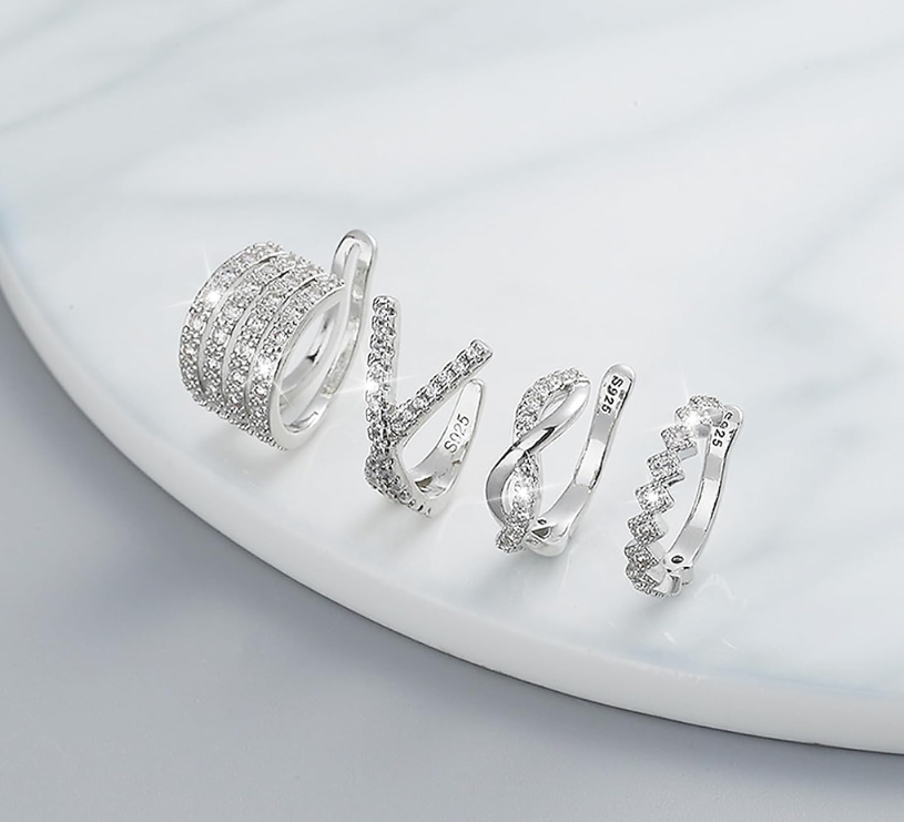 Ear Cuff Earrings Ser Of 4