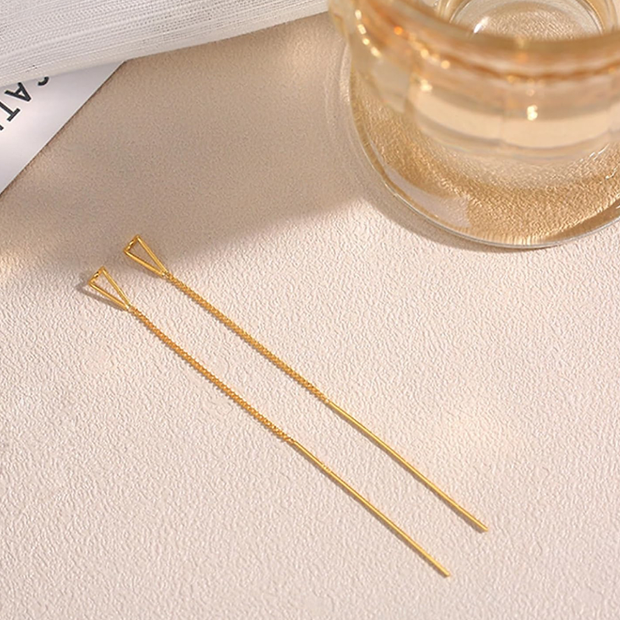 Elegant 925 Sterling Silver Gold-Plated Tassel Earrings