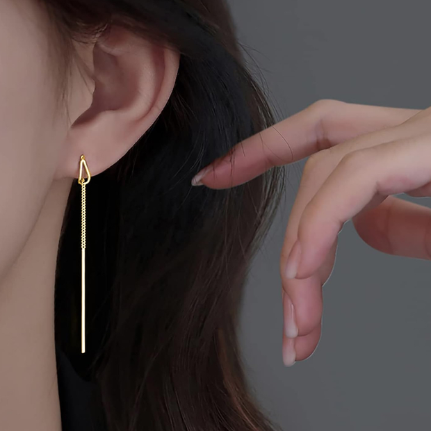 Elegant 925 Sterling Silver Gold-Plated Tassel Earrings