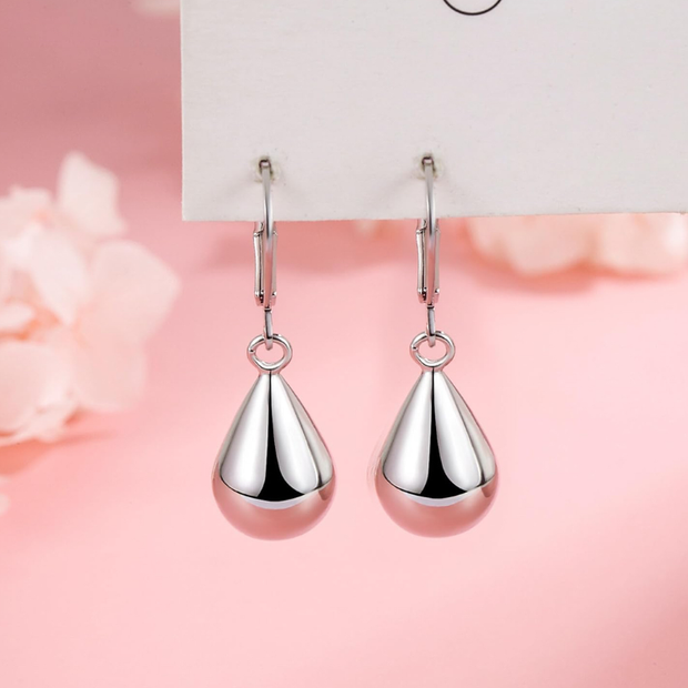 Elegant Waterdrop Tear Drop Dangle Earrings - 925 Sterling Silver