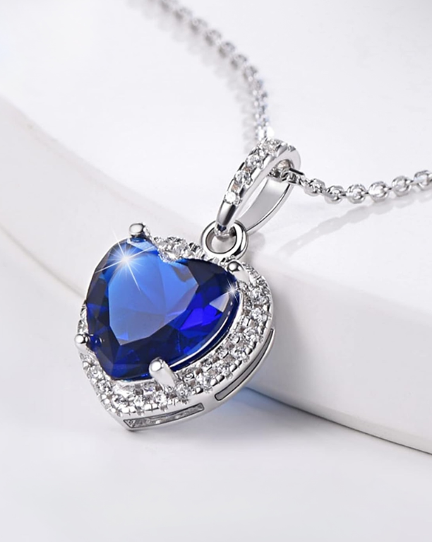 Sterling Silver 925  Heart Pendant Necklace