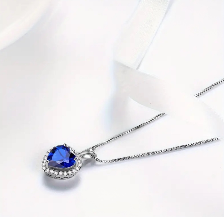 Sterling Silver 925  Heart Pendant Necklace