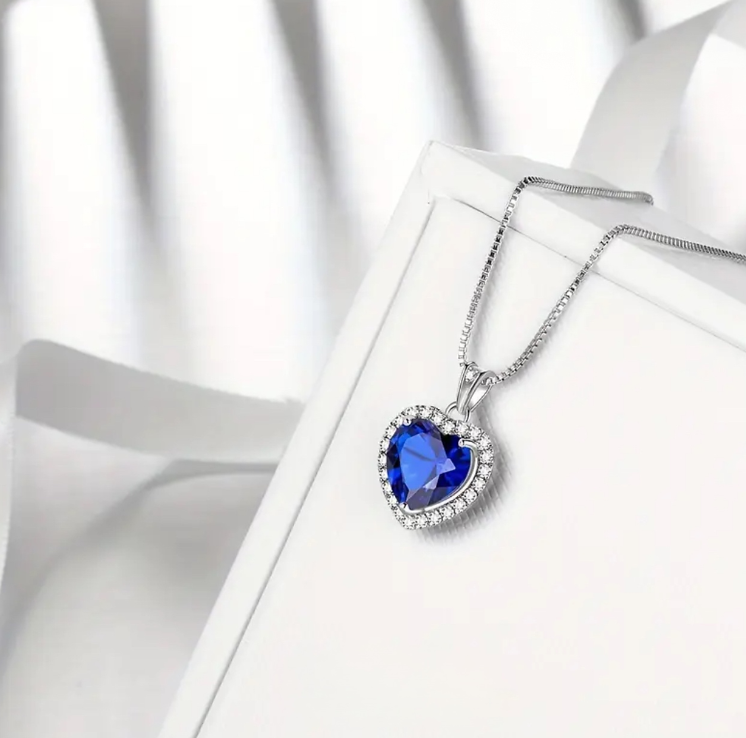 Sterling Silver 925  Heart Pendant Necklace