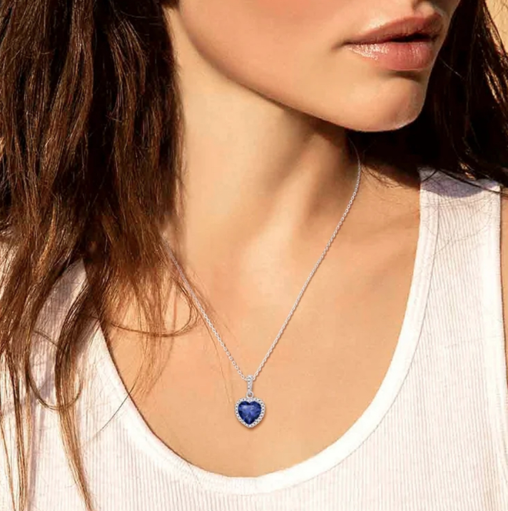 Sterling Silver 925  Heart Pendant Necklace