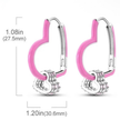 925 Sterling Silver Pink Enamel Double Heart Hoop Earrings