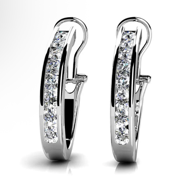 Classic 1.5 cm J-Hoop Earrings in 925 Sterling Silver
