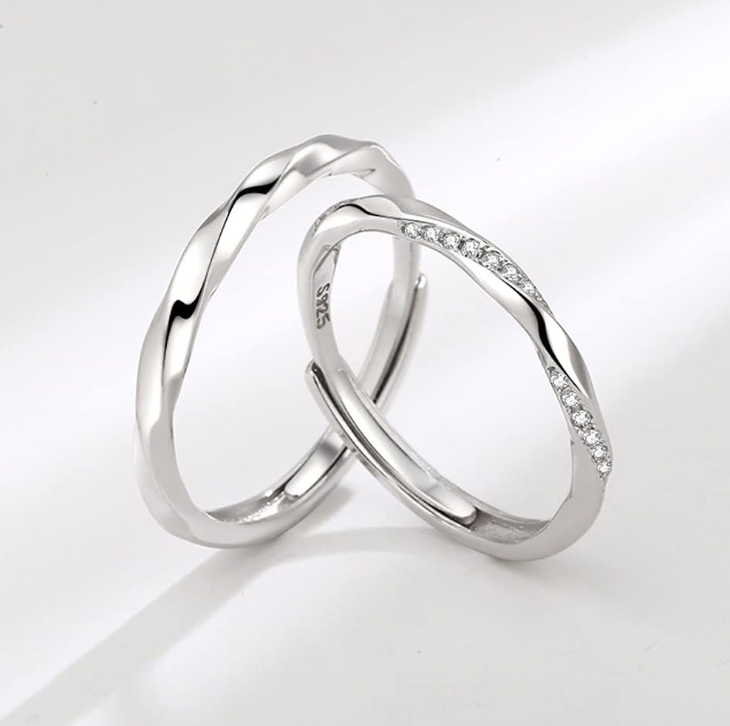 Sterling Silver 925, Couple Rings Set