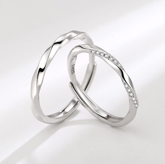 Sterling Silver 925, Couple Rings Set