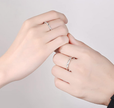 Elegant Matching Couple Ring Set in 925 Sterling Silver