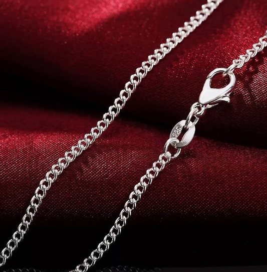 Solid 925 Sterling Silver Necklace 2mm