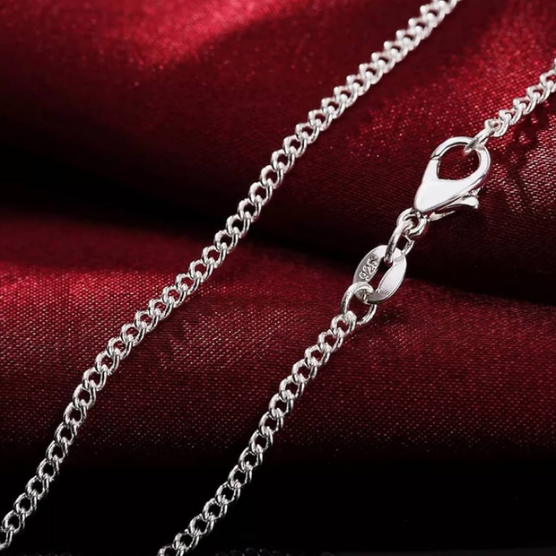 Classic 2mm 925 Sterling Silver Cable Chain Necklace - 16nch