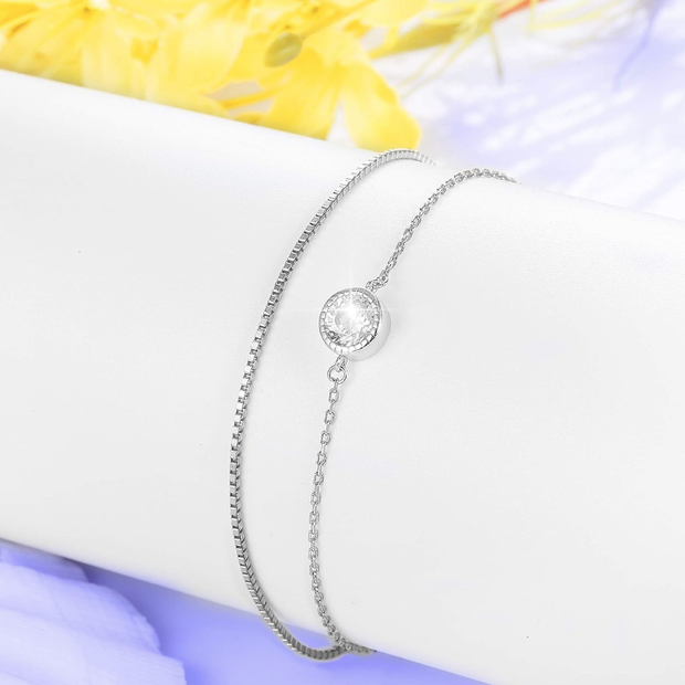 Elegant Double Layer Charm Chain Bracelet (Adjustable)