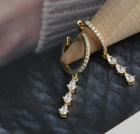 14 K Gold Plated Dangle Earrings