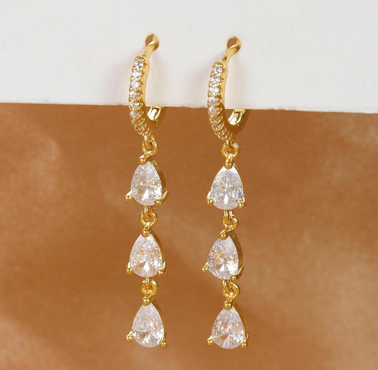 14 K Gold Plated Dangle Earrings
