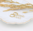 Elegant Triple Teardrop Cubic Zirconia Dangle Earrings Gold Plated