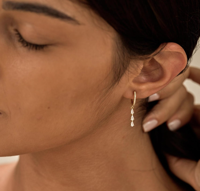 14 K Gold Plated Dangle Earrings