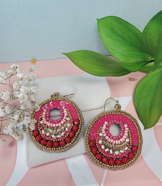 Beaded Hoop Earrings