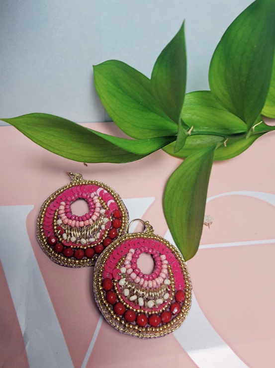 Beaded Hoop Earrings