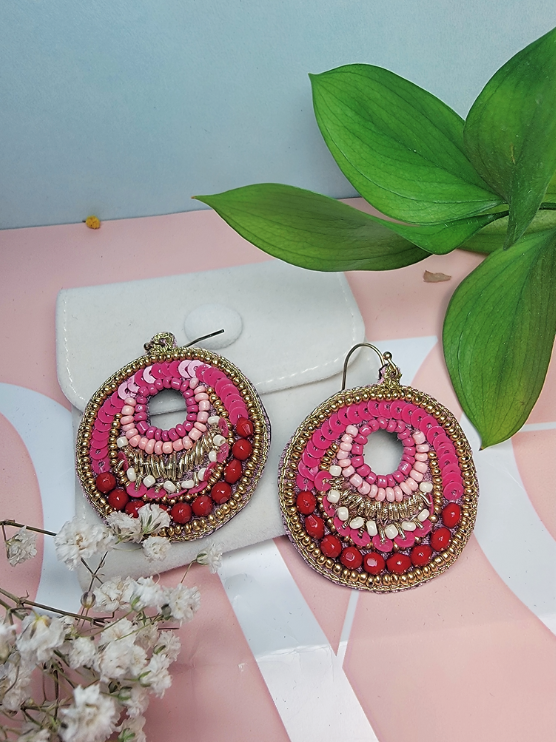 Beaded Hoop Earrings
