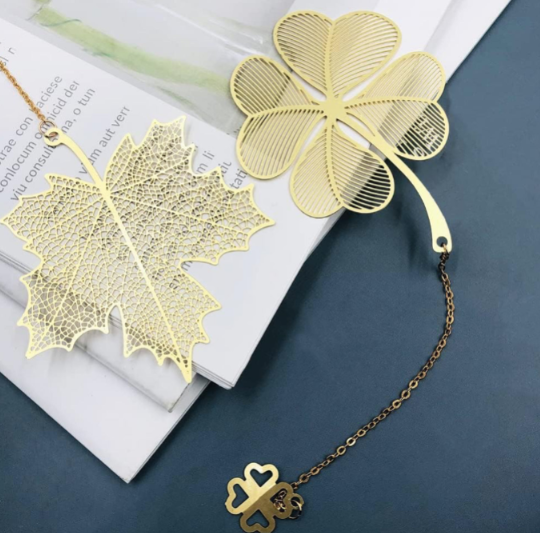 24K Gold Plated Metal Bookmark Pendant 5 pcs