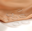8-Piece 14K White Gold Plated Ring Set | Hypoallergenic