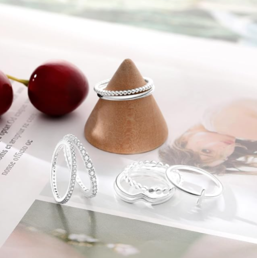 8PCS 14K White Gold Plated Ring