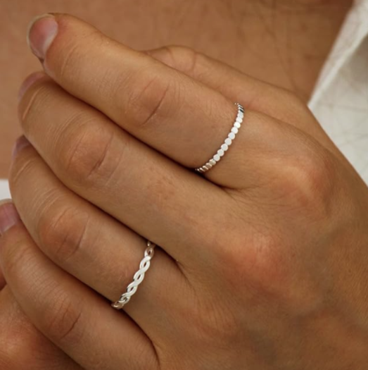 8PCS 14K White Gold Plated Ring