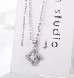 Elegant Sparkling Love Knot Crystal Pendant Necklace