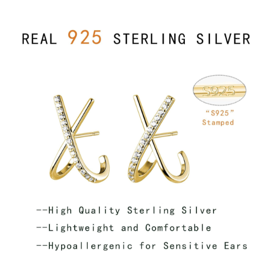 Letter "X" Cuff Earrings
