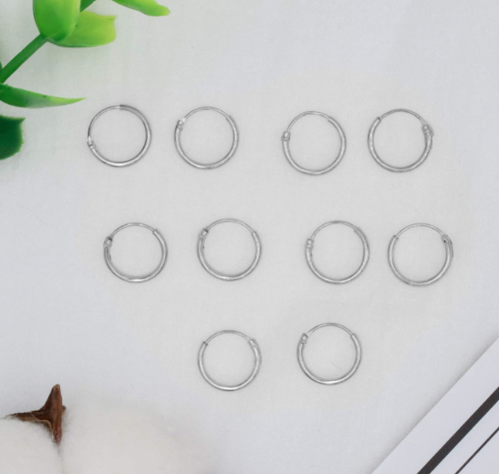 Minimalist 10mm Sterling Silver Huggie Hoop Earrings for Women