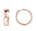 Minimalist 12mm Rose Gold Sterling Silver Huggie Hoops for Women