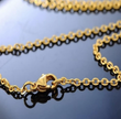 Minimalist 18K Gold Plated Rolo Chain Adjustable Necklace for Layering