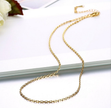 Minimalist 18K Gold Plated Rolo Chain Adjustable Necklace for Layering