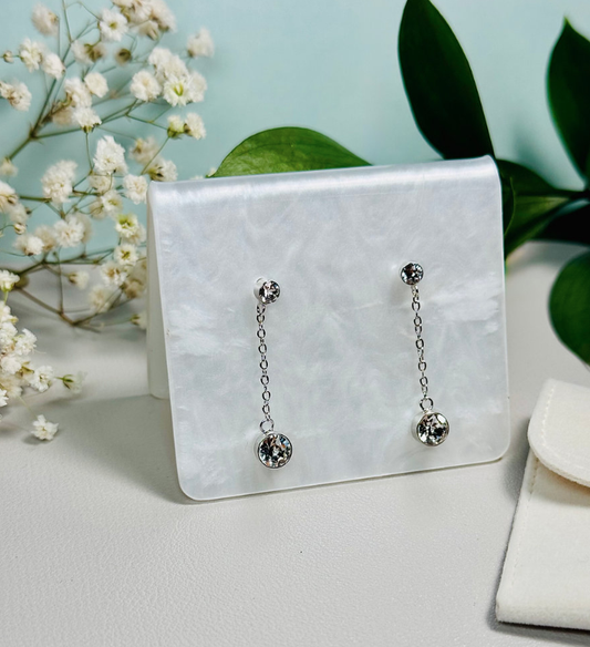 Double Stone Swarovski Drop Earrings