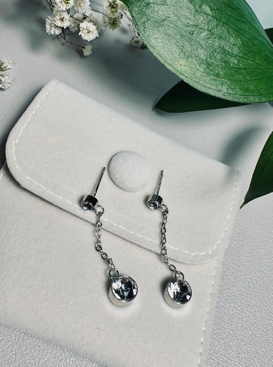 Double Stone Swarovski Drop Earrings
