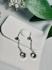 Surgical Steel Double Stone Swarovski Crystal Drop Earrings
