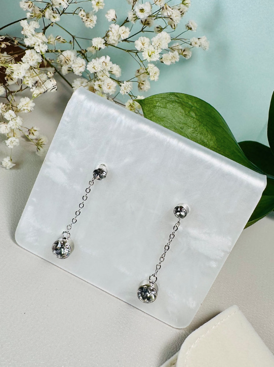 Double Stone Swarovski Drop Earrings