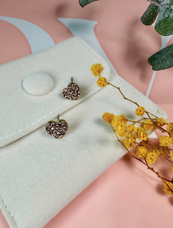 Romantic Flowers and Hearts Earrings. Set of 2 pair