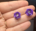 Romantic Floral and Heart Earring Set of 2 Dainty Stud Pairs