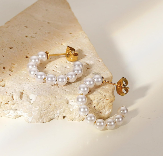 Pearl Hoop Earrings
