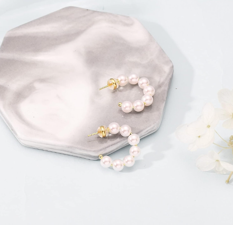 Pearl Hoop Earrings