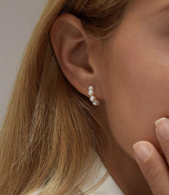 Pearl Hoop Earrings