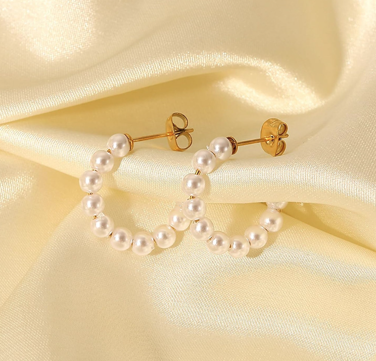 Pearl Hoop Earrings