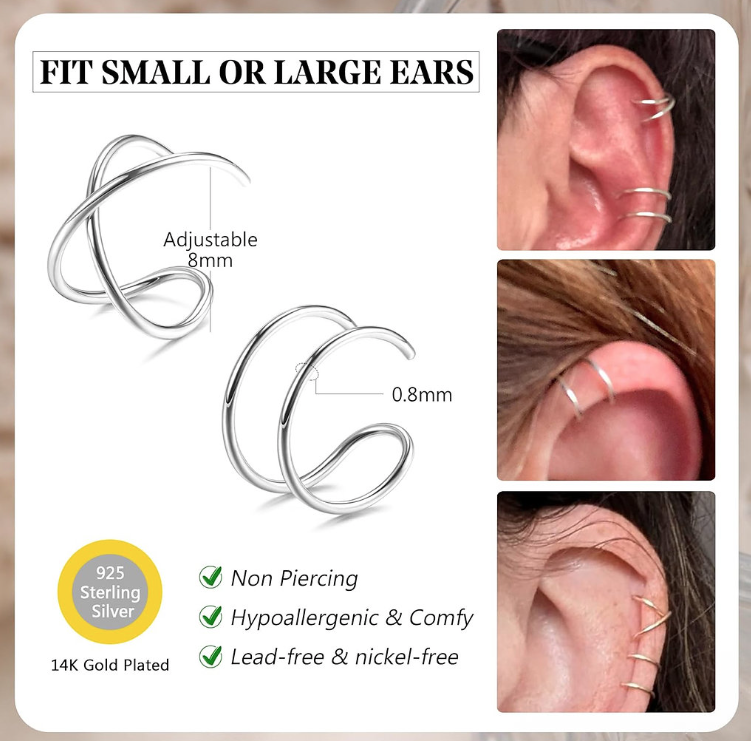 Adjustable Non Pearcing Cuff Earrings
