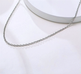 Minimalist Silver Link Chain – 24 Inch Stainless Steel Cable Necklace