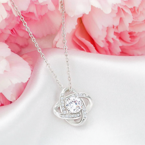 Delicate Silver Cable Chain Necklace 18" – Pavé Love Knot Pendant