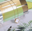 Mother of Pearl Four Leaf Clover Necklace  – Gold Choker 15