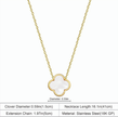 Mother of Pearl Four Leaf Clover Necklace  – Gold Choker 15